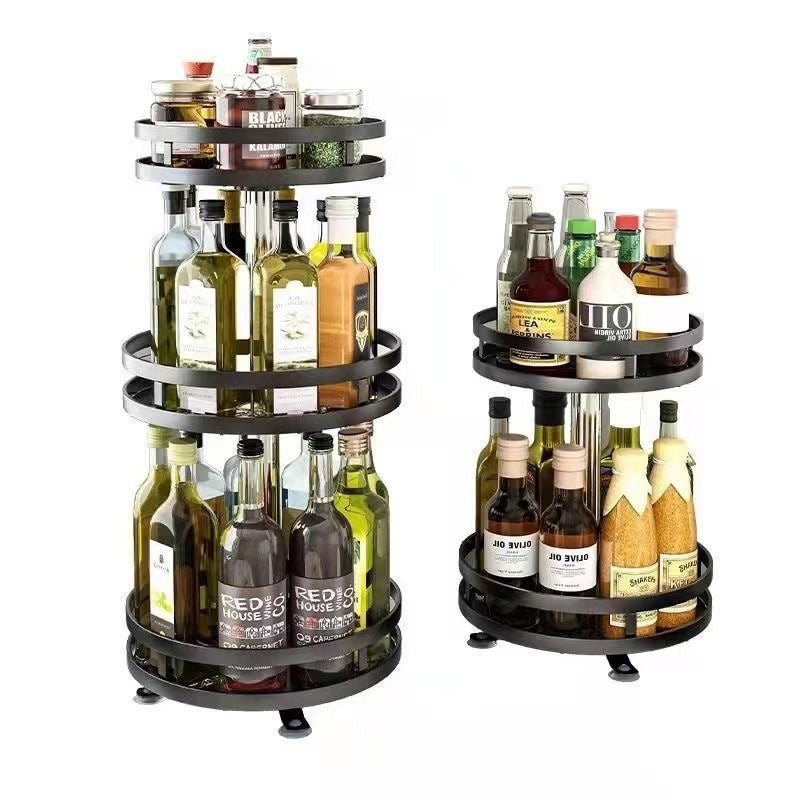 Adjustable Rotatable Metal Kitchen Spice Storage Rack