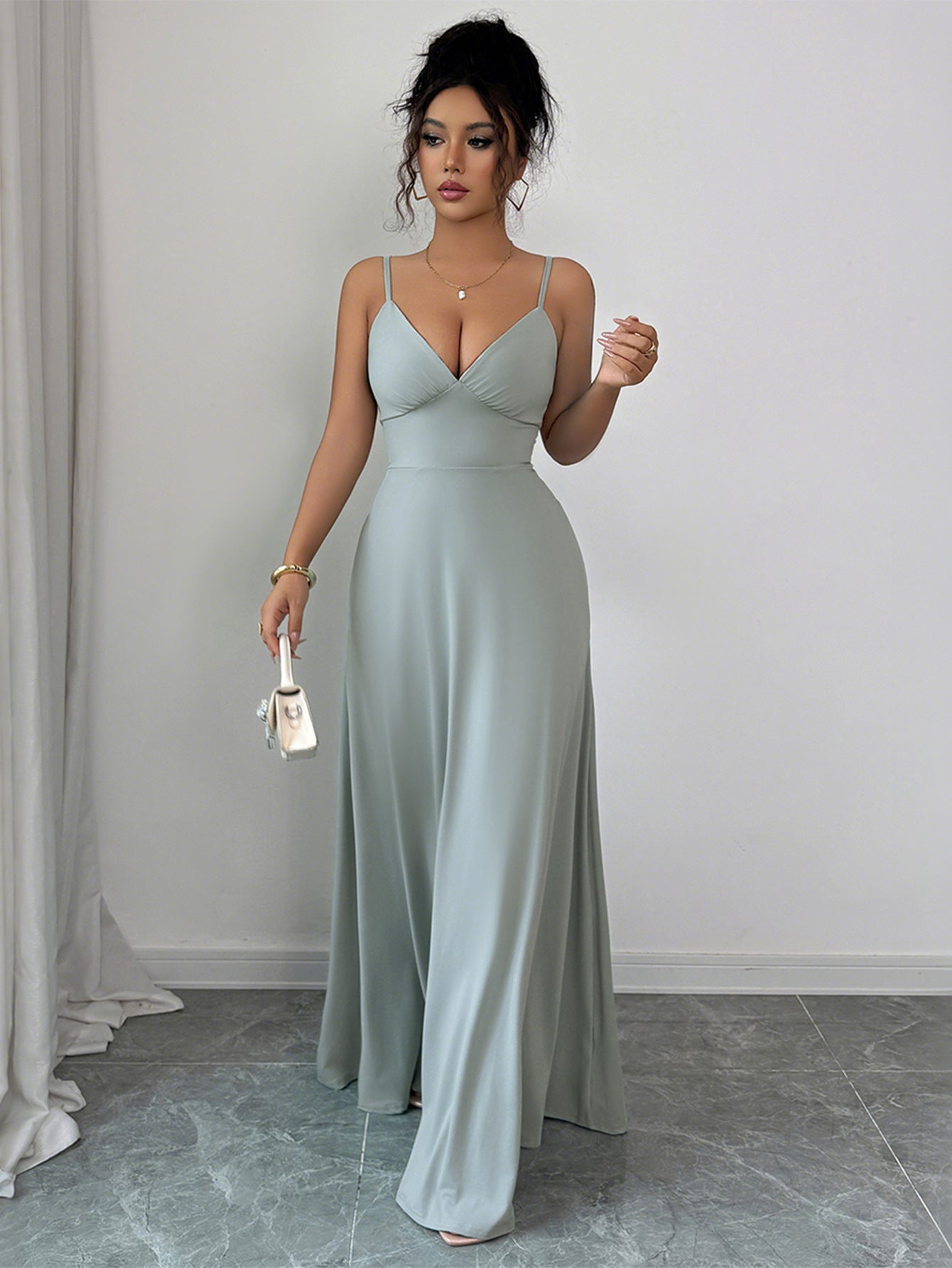 A-line strapless dress