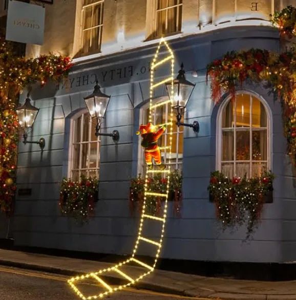 Christmas ladder decoration lights
