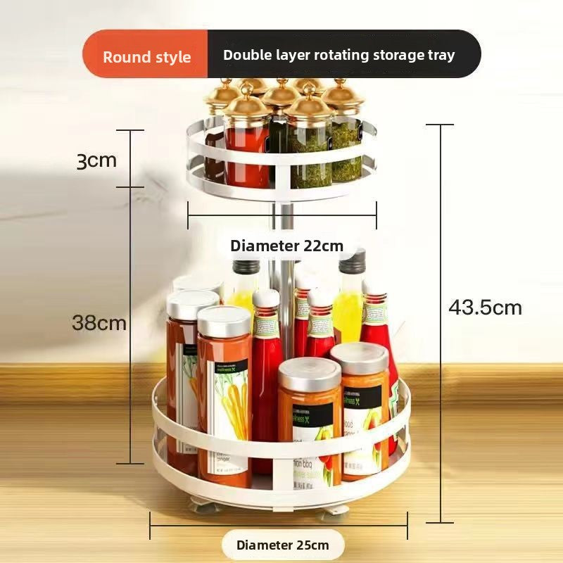 Adjustable Rotatable Metal Kitchen Spice Storage Rack