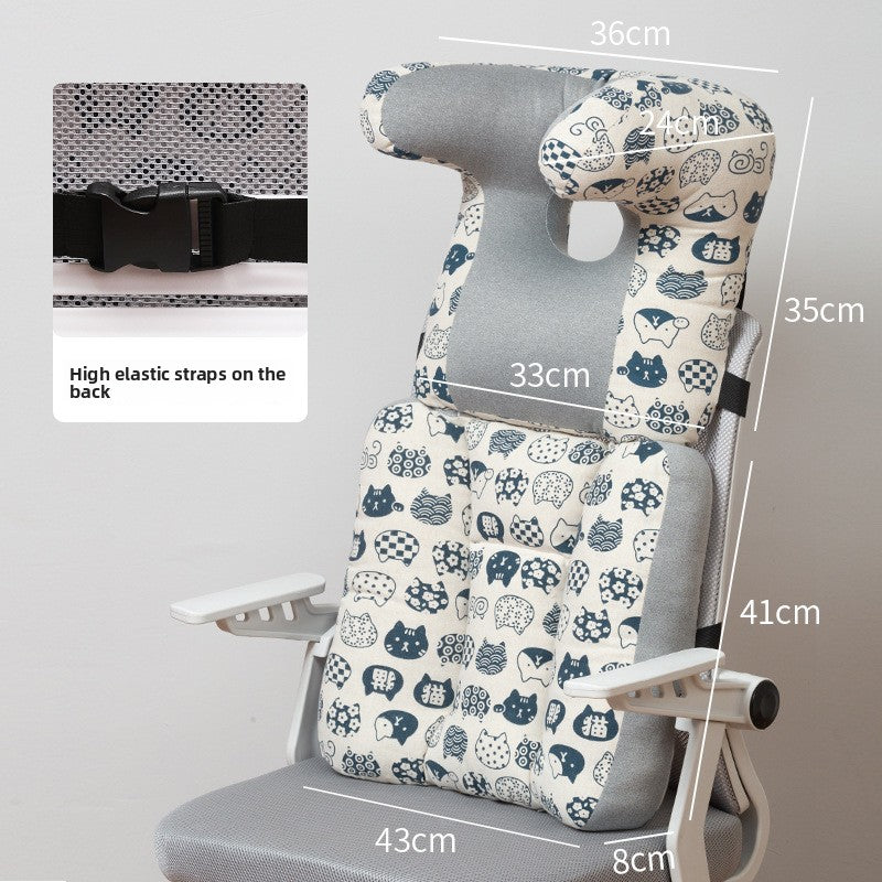 Ergonomic Office Sleeping Pillow for Neck and Back Support, Comfy Nap Headrest Cushion