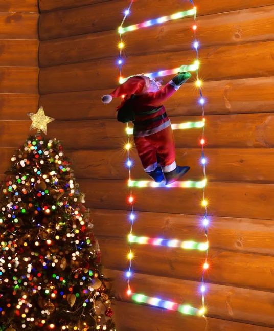 Christmas ladder decoration lights