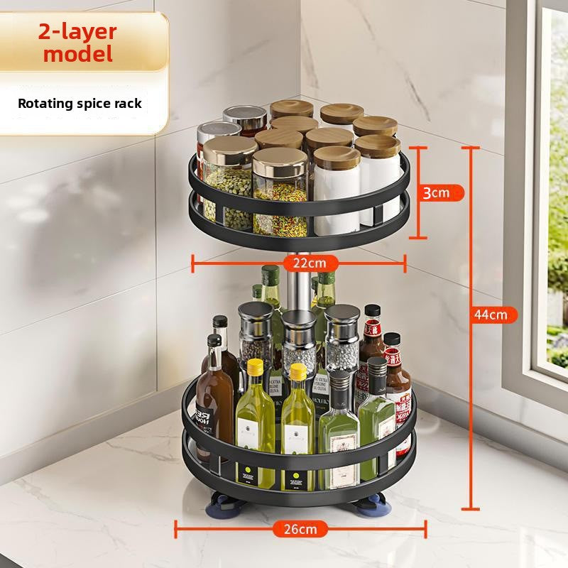 Adjustable Rotatable Metal Kitchen Spice Storage Rack