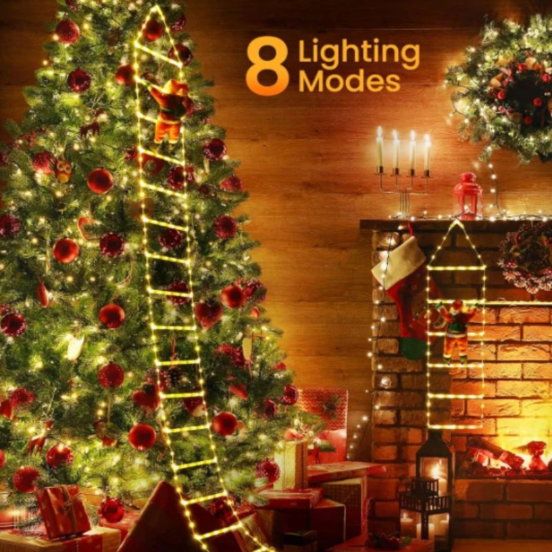 Christmas ladder decoration lights