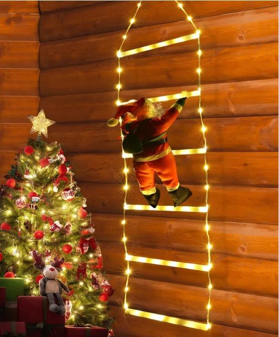 Christmas ladder decoration lights