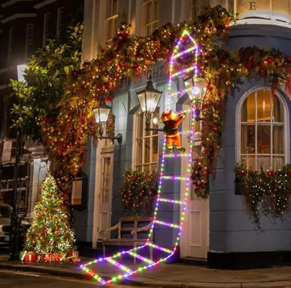 Christmas ladder decoration lights