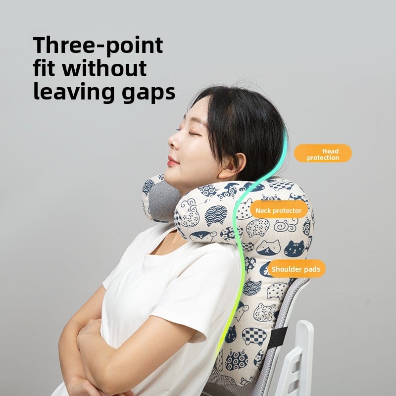Ergonomic Office Sleeping Pillow for Neck and Back Support, Comfy Nap Headrest Cushion