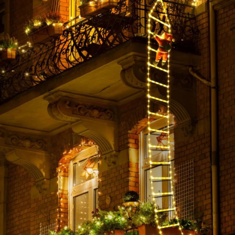 Christmas ladder decoration lights