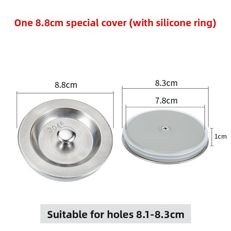 Kitchen Sink Drain Cover with Silicone Ring