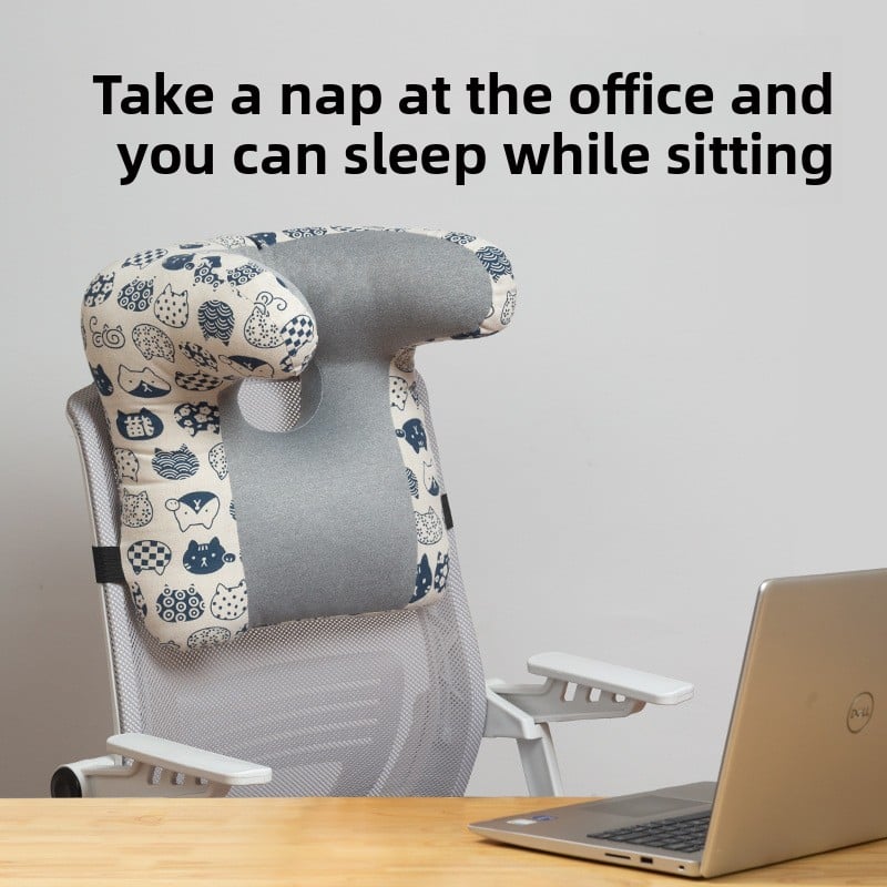 Ergonomic Office Sleeping Pillow for Neck and Back Support, Comfy Nap Headrest Cushion