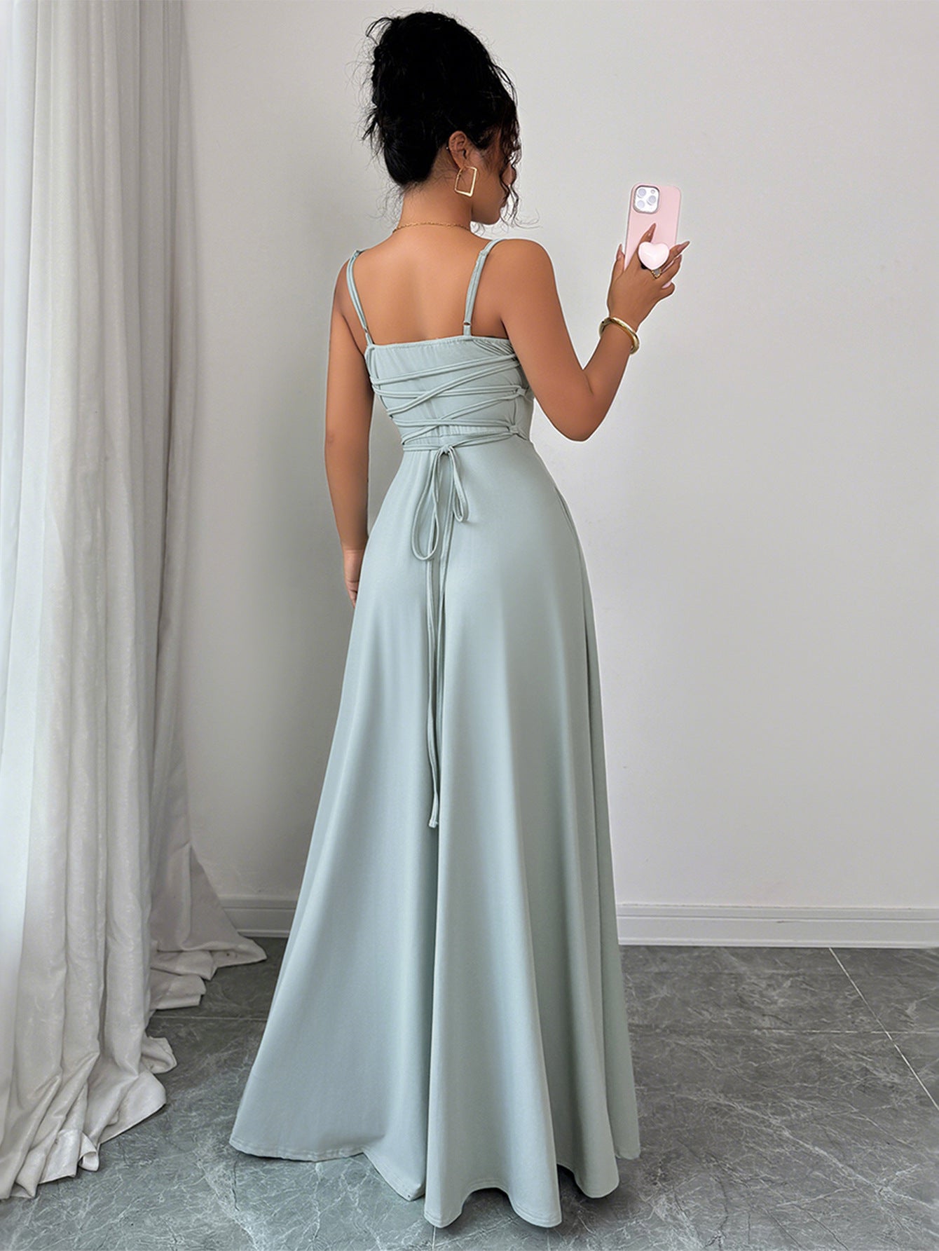 A-line strapless dress