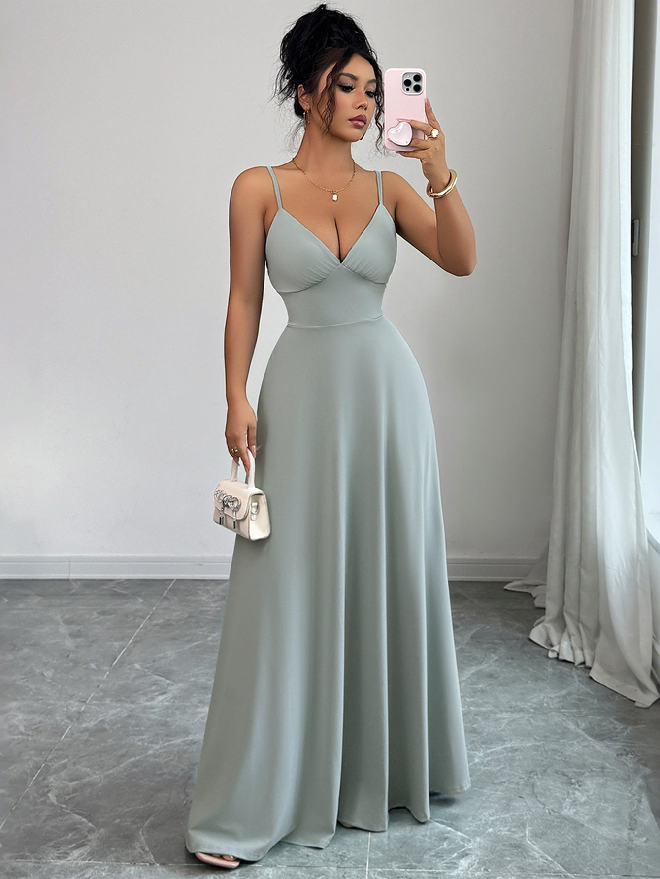 A-line strapless dress